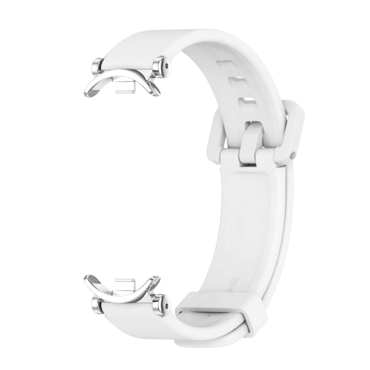 For Xiaomi Smart Band 10 / 9 / 8 Mijobs GT4 Silicone Breathable Watch Band(White Silver)