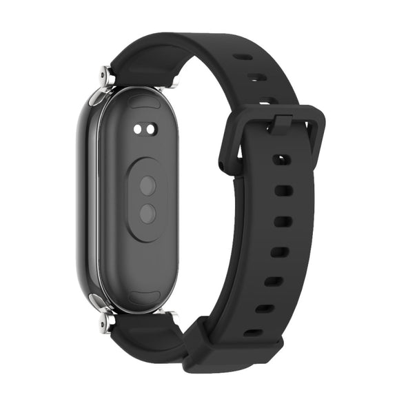 For Xiaomi Smart Band 10 / 9 / 8 Mijobs GT4 Silicone Breathable Watch Band(Black Silver)