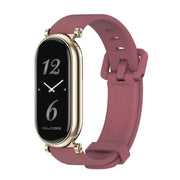 For Xiaomi Smart Band 10 / 9 / 8 Mijobs GT4 Silicone Breathable Watch Band(Wine Red Light Gold)