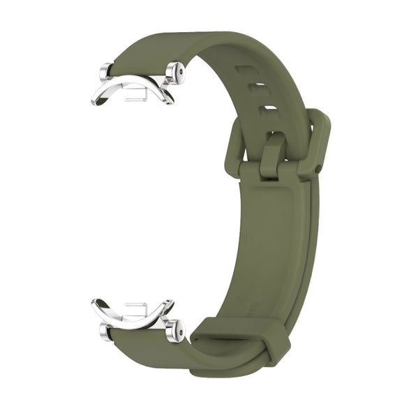 For Xiaomi Smart Band 10 / 9 / 8 Mijobs GT4 Silicone Breathable Watch Band(Army Green Silver)