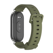 For Xiaomi Smart Band 10 / 9 / 8 Mijobs GT4 Silicone Breathable Watch Band(Army Green Silver)