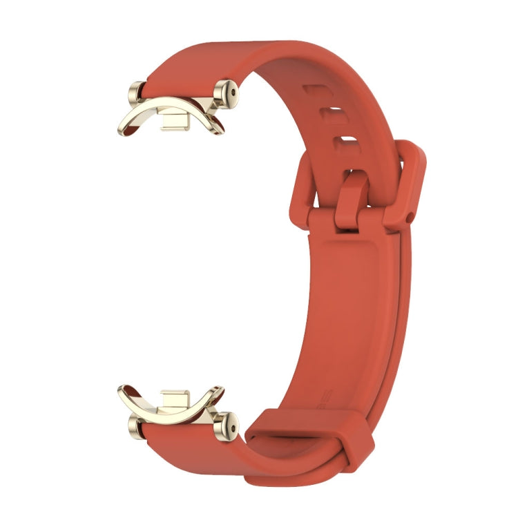 For Xiaomi Smart Band 10 / 9 / 8 Mijobs GT4 Silicone Breathable Watch Band(Orange Light Gold)