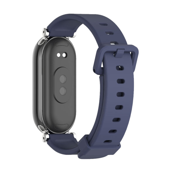 For Xiaomi Smart Band 10 / 9 / 8 Mijobs GT4 Silicone Breathable Watch Band(Midnight Blue Silver)