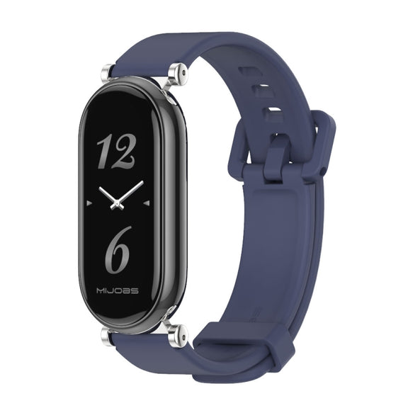 For Xiaomi Smart Band 10 / 9 / 8 Mijobs GT4 Silicone Breathable Watch Band(Midnight Blue Silver)