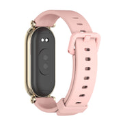 For Xiaomi Smart Band 10 / 9 / 8 Mijobs GT4 Silicone Breathable Watch Band(Pink Light Gold)