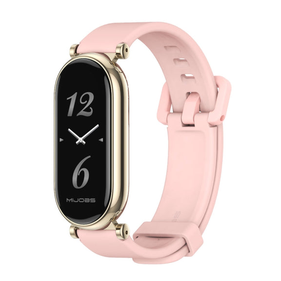 For Xiaomi Smart Band 10 / 9 / 8 Mijobs GT4 Silicone Breathable Watch Band(Pink Light Gold)
