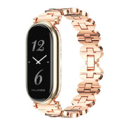 For Xiaomi Smart Band 10 / 9 / 8 Mijobs GT4 Bone Chain Metal Watch Band(Rose Gold)