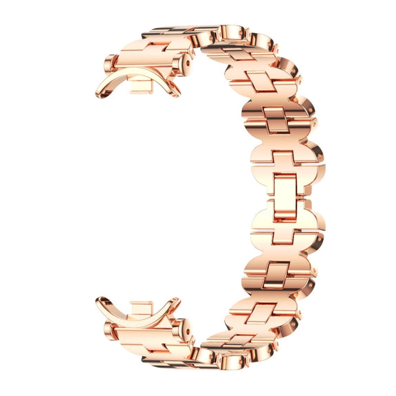 For Xiaomi Smart Band 10 / 9 / 8 Mijobs GT4 Bone Chain Metal Watch Band(Rose Gold)