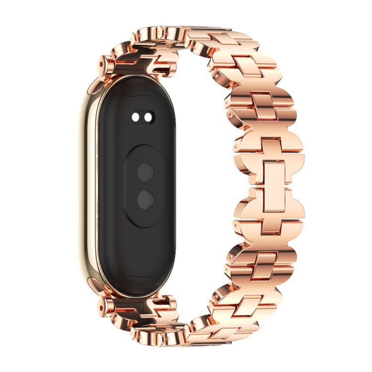 For Xiaomi Smart Band 10 / 9 / 8 Mijobs GT4 Bone Chain Metal Watch Band(Rose Gold)