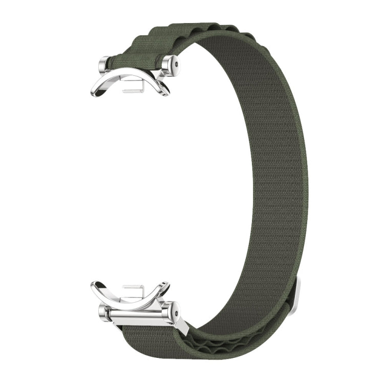 For Xiaomi Smart Band 10 / 9 / 8 Mijobs GT4 Nylon Breathable Watch Band(Army Green Silver)