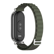For Xiaomi Smart Band 10 / 9 / 8 Mijobs GT4 Nylon Breathable Watch Band(Army Green Silver)