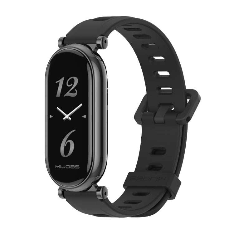 For Xiaomi Smart Band 10 / 9 / 8 Mijobs GT4 Flat Hole Silicone Watch Band(Black) - free shipping - PMc TechLife - Order now!