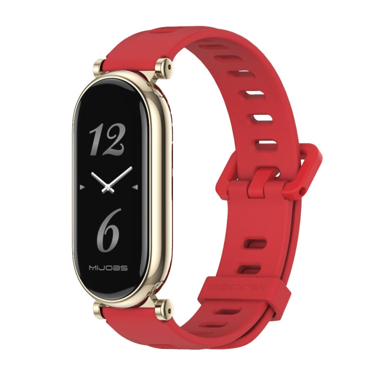 For Xiaomi Smart Band 10 / 9 / 8 Mijobs GT4 Flat Hole Silicone Watch Band(Red Light Gold) - free shipping - PMc TechLife - Order now!