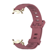 For Xiaomi Smart Band 10 / 9 / 8 Mijobs GT4 Flat Hole Silicone Watch Band(Wine Red Light Gold)