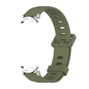 For Xiaomi Smart Band 10 / 9 / 8 Mijobs GT4 Flat Hole Silicone Watch Band(Army Green Silver)