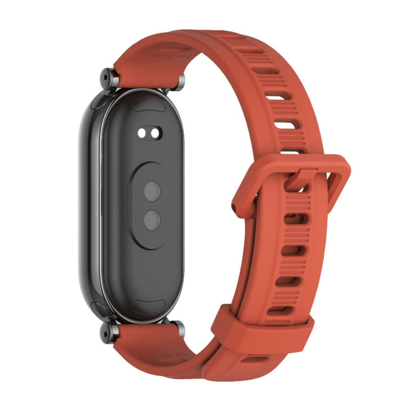 For Xiaomi Smart Band 10 / 9 / 8 Mijobs GT4 Flat Hole Silicone Watch Band(Orange Black)