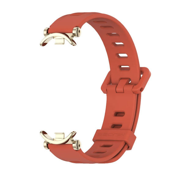 For Xiaomi Smart Band 10 / 9 / 8 Mijobs GT4 Flat Hole Silicone Watch Band(Orange Light Gold)