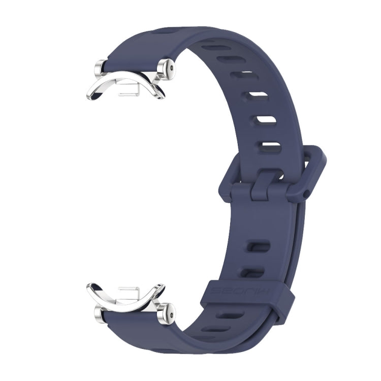 For Xiaomi Smart Band 10 / 9 / 8 Mijobs GT4 Flat Hole Silicone Watch Band(Midnight Blue Silver)