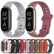 For Xiaomi Smart Band 10 / 9 / 8 Mijobs GT4 Flat Hole Silicone Watch Band(Midnight Blue Silver)