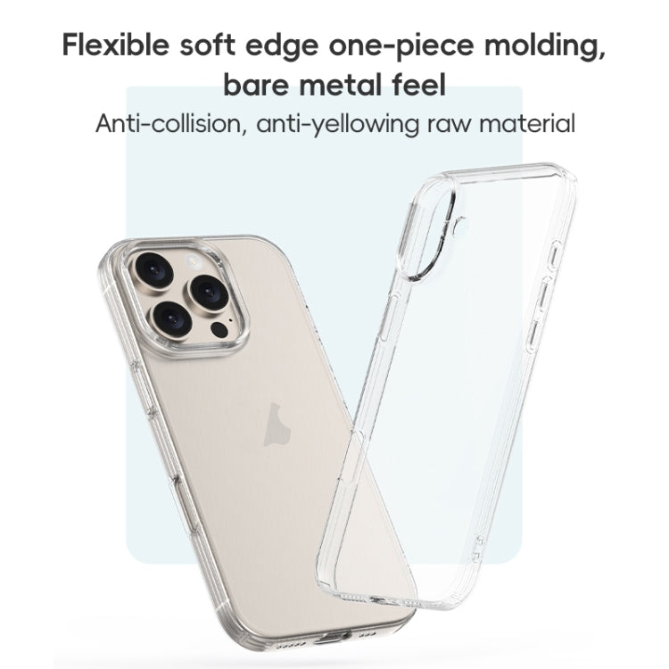 For iPhone 16 ZGA Clear TPU Shockproof Phone Case(Transparent)