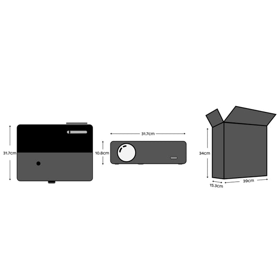 D4000 1080P HD Home Portable LED Projector(UK Plug)