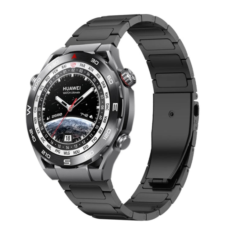 For Huawei Watch 4 / 4 Pro 22mm Flat Buckle Titanium Alloy Watch Band(Black) - Watch Bands by PMc TechLife | Online Shopping South Africa | PMc TechLife | Buy Now Pay Later Mobicred