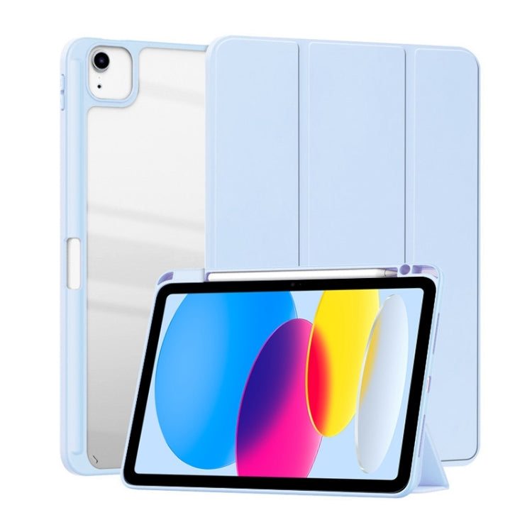 For iPad 2025 / 2022 ZGA Tri-Fold Voltage Smart Leather Tablet Case(Ice Blue) - free shipping - PMC Jewellery - Order now!