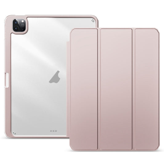 For iPad Pro 12.9 2022/2021/2020 ZGA Tri-Fold Voltage Smart Leather Tablet Case(Pink) - free shipping - PMC Jewellery - Order now!
