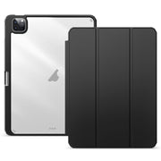 For iPad Pro 12.9 2022/2021/2020 ZGA Tri-Fold Voltage Smart Leather Tablet Case(Black)