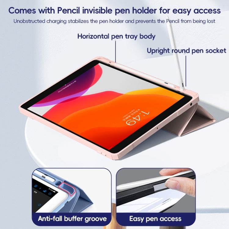 For iPad Air 10.9 2022 / 2020 ZGA Tri-Fold Voltage Smart Leather Tablet Case(Ice Blue) - free shipping - PMc TechLife - Order now!