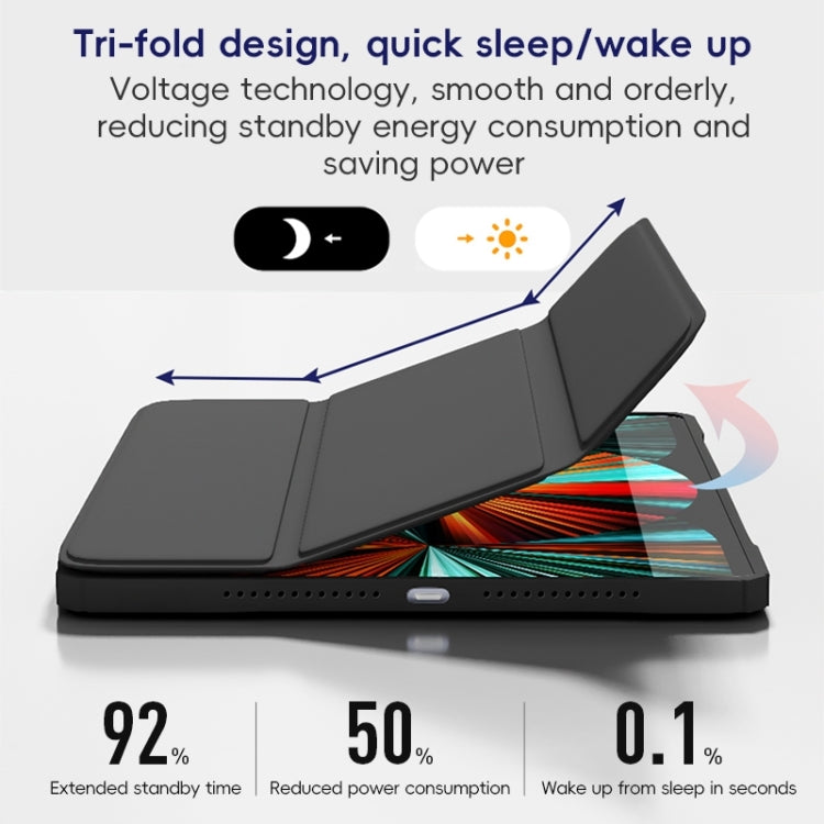 For iPad 10.2 2021/2020/2019 ZGA Tri-Fold Voltage Smart Leather Tablet Case(Ice Blue) - free shipping - PMc TechLife - Order now!