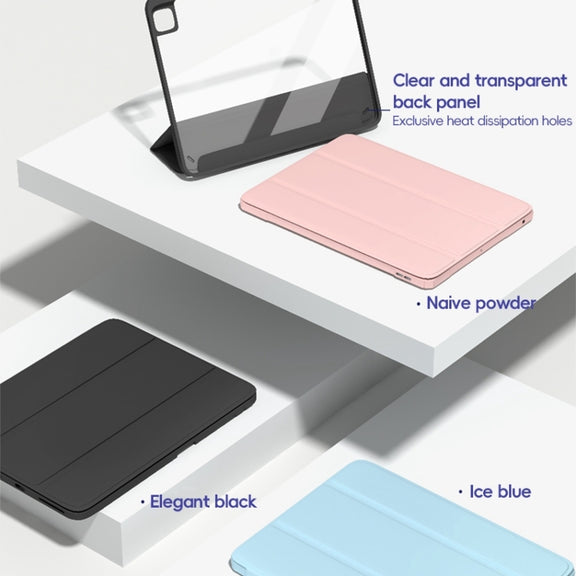 For iPad 10.2 2021/2020/2019 ZGA Tri-Fold Voltage Smart Leather Tablet Case(Ice Blue)