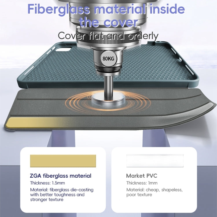 For iPad Air 10.9 2022 / 2020 ZGA Tri-Fold Voltage Smart Leather Tablet Case(Blue) - free shipping - PMc TechLife - Order now!