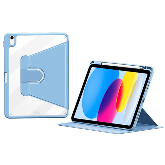 For iPad 2025 / 2022 ZGA Tri-Fold 360 Rotation Smart Leather Tablet Case(Blue) - free shipping - PMC Jewellery - Order now!