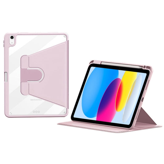 For iPad 2025 / 2022 ZGA Tri-Fold 360 Rotation Smart Leather Tablet Case(Pink) - free shipping - PMC Jewellery - Order now!