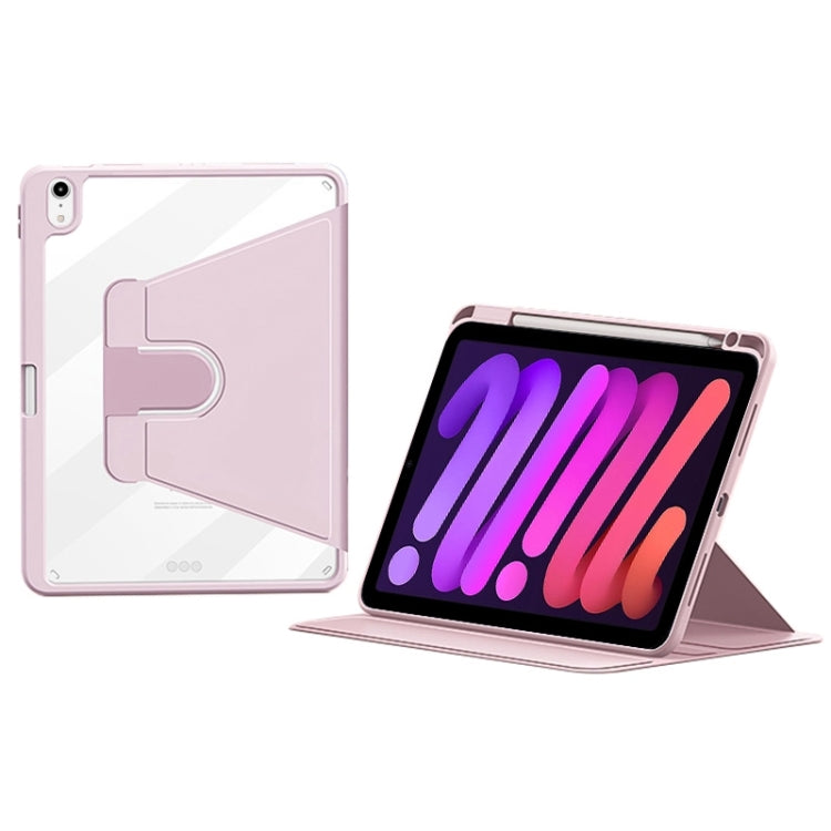 For iPad mini 6 / mini 2024 ZGA Tri-Fold 360 Rotation Smart Leather Tablet Case(Pink) - free shipping - PMc TechLife - Order now!
