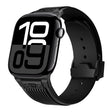 For Apple Watch Series 10 46mm Vertical Texture Black Buckle Elastic Silicone Watch Band(Black) - free shipping - PMC TechLife - Order now!