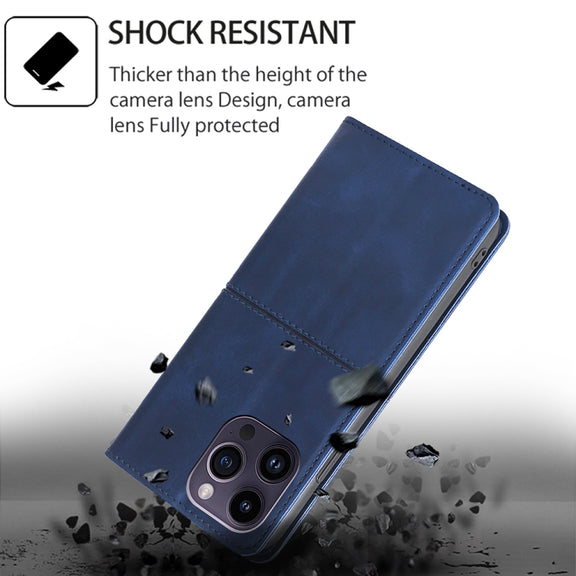 For Motorola Moto G Play 4G 2024 Cow Texture Magnetic Leather Phone Case(Blue)