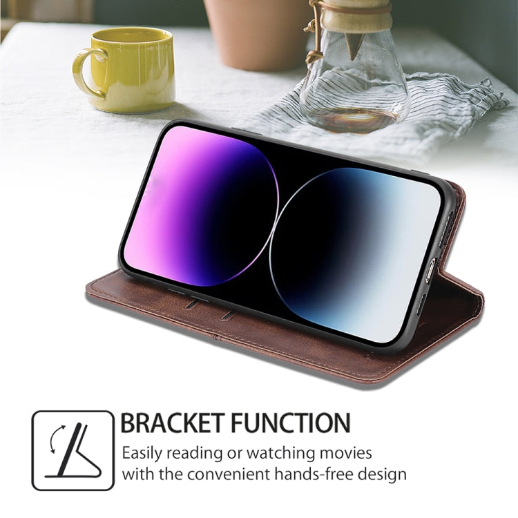 For Motorola Moto G Play 4G 2024 Cow Texture Magnetic Leather Phone Case(Dark Brown) - Motorola Cases by PMC Jewellery | Online Shopping South Africa | PMC Jewellery | Buy Now Pay Later Mobicred