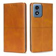 For Motorola Moto G Play 4G 2024 Cow Texture Magnetic Leather Phone Case(Light Brown) - Motorola Cases by PMC Jewellery | Online Shopping South Africa | PMC Jewellery | Buy Now Pay Later Mobicred