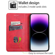For Motorola Moto G Play 4G 2024 Cow Texture Magnetic Leather Phone Case(Red)
