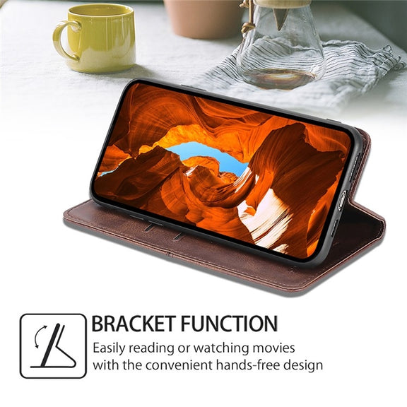 For Motorola Edge 5G 2024 Cow Texture Magnetic Leather Phone Case(Dark Brown)