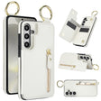 For Samsung Galaxy S24 5G Litchi Texture Zipper Double Buckle Card Bag Phone Case(White) - free shipping - PMC Jewellery - Order now!