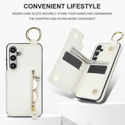 For Samsung Galaxy S24 5G Litchi Texture Zipper Double Buckle Card Bag Phone Case(White)