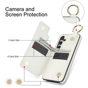 For Samsung Galaxy S24 5G Litchi Texture Zipper Double Buckle Card Bag Phone Case(White)