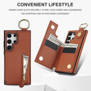 For Samsung Galaxy S24 Ultra 5G Litchi Texture Zipper Double Buckle Card Bag Phone Case(Brown)