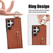 For Samsung Galaxy S24 Ultra 5G Litchi Texture Zipper Double Buckle Card Bag Phone Case(Brown)