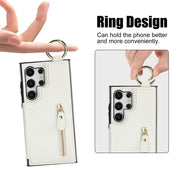 For Samsung Galaxy S24 Ultra 5G Litchi Texture Zipper Double Buckle Card Bag Phone Case(White)