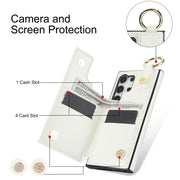 For Samsung Galaxy S24 Ultra 5G Litchi Texture Zipper Double Buckle Card Bag Phone Case(White)