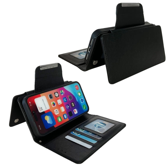 For iPhone 16 Pro Max Multifunctional 7-Cards Wallet Leather Phone Case(Black)